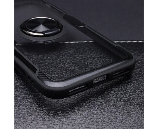 TPU+PC чехол Deen CrystalRing под магнитный держатель для Apple iPhone X / XS (5.8") Бесцветный / Черный