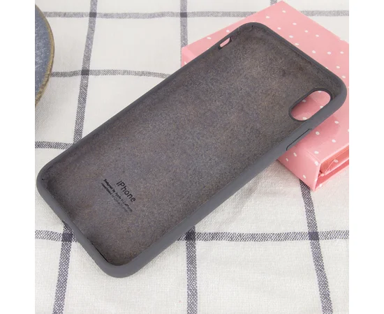 Чехол Silicone case (A) (с закрытым низом) для Apple iPhone X/XS Серый / Dark Grey