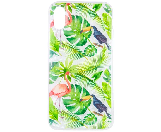 Накладка Glue Case Фламинго для Apple iPhone X/XS Зеленый