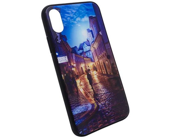 TPU+Glass чехол Night series для Apple iPhone X/XS Переулок