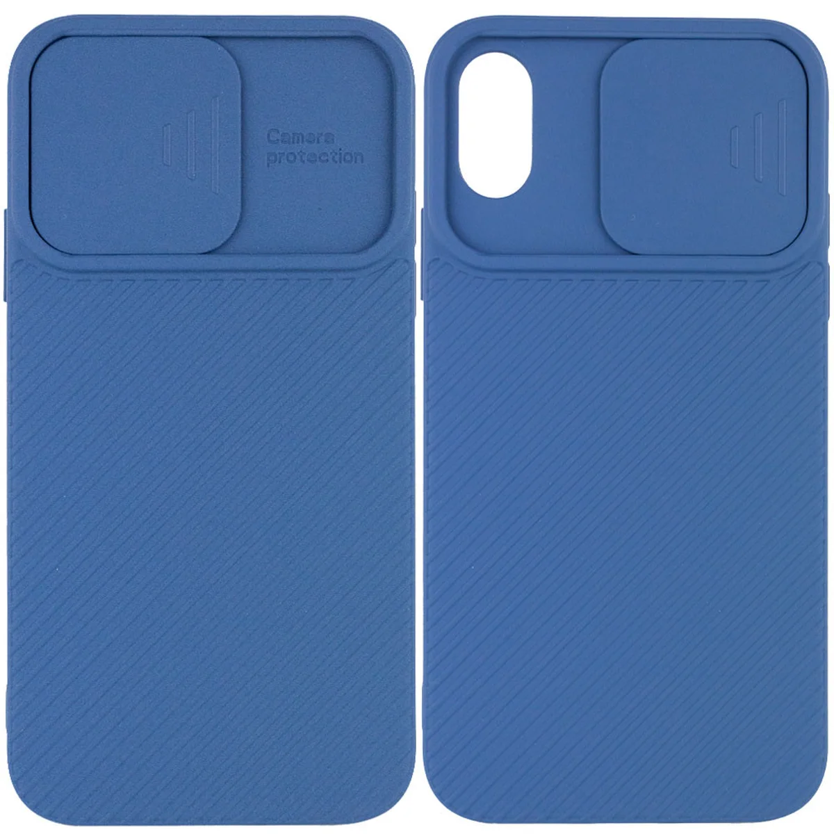 Чехол Camshield Square TPU со шторкой для камеры для Apple iPhone X / XS (5.8") Синий