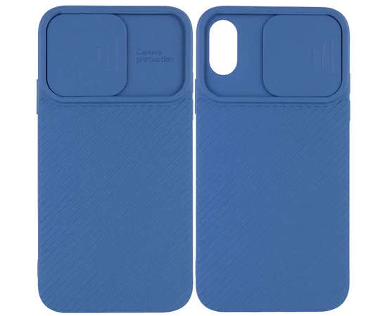 Чехол Camshield Square TPU со шторкой для камеры для Apple iPhone X / XS (5.8") Синий