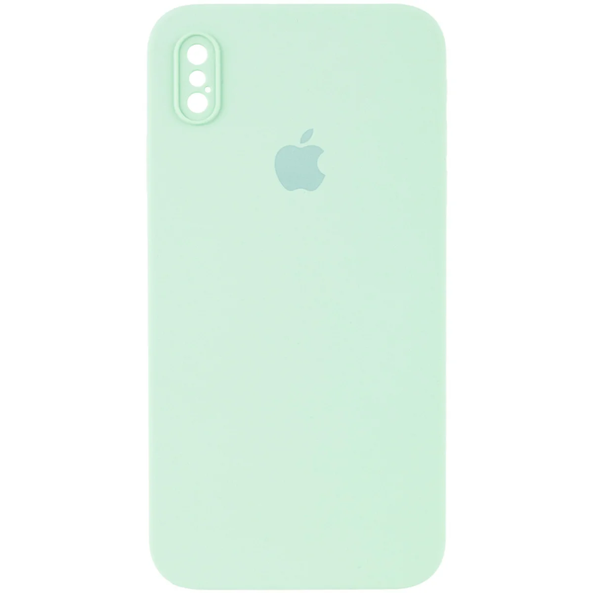 Чохол Silicone Case Square Full Camera Protective (AA) для Apple iPhone XS (5.8 ") Бірюзовий / Light Turquoise