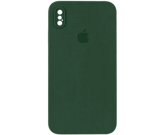 Чехол Silicone Case Square Full Camera Protective (AA) для Apple iPhone XS (5.8") Зеленый / Cyprus Green