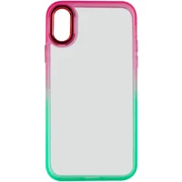 Чехол TPU+PC Fresh sip series для Apple iPhone X / XS (5.8") Салатовый / Розовый