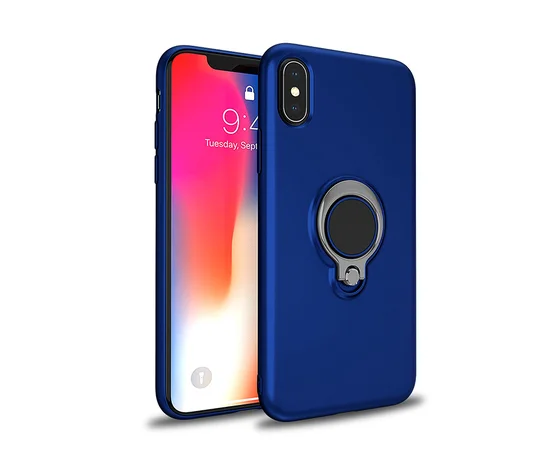 TPU+PC чехол Deen с креплением под магнитный держатель для Apple iPhone X / XS (5.8") Синий