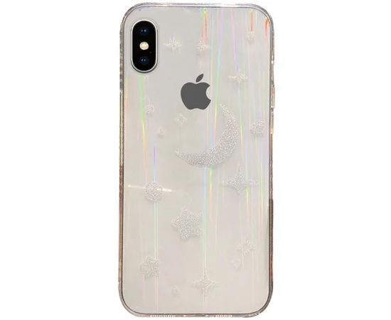 TPU+Glass чехол Aurora Space для Apple iPhone X / XS (5.8") Месяц