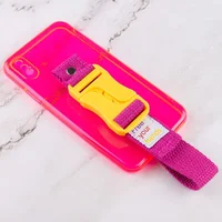 Чохол Handfree з кольоровим ремінцем для Apple iPhone X/XS (5.8") Рожевий