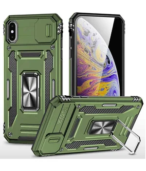 Удароміцний чохол Camshield Army Ring для Apple iPhone X/XS (5.8") Оливковий / Army Green