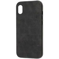 Кожаный чехол Croco Leather для Apple iPhone XS (5.8") Black