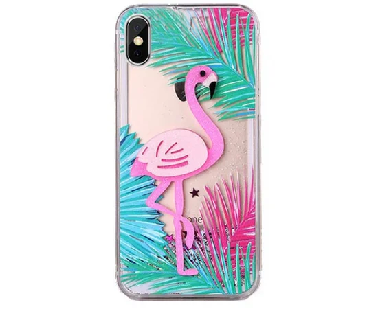 Пластиковая накладка Shine Flamingo для Apple iPhone X (5.8") Зеленые листья