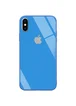 TPU+Glass чехол GLOSSY Logo series для Apple iPhone X (5.8") / XS Синий / Blue