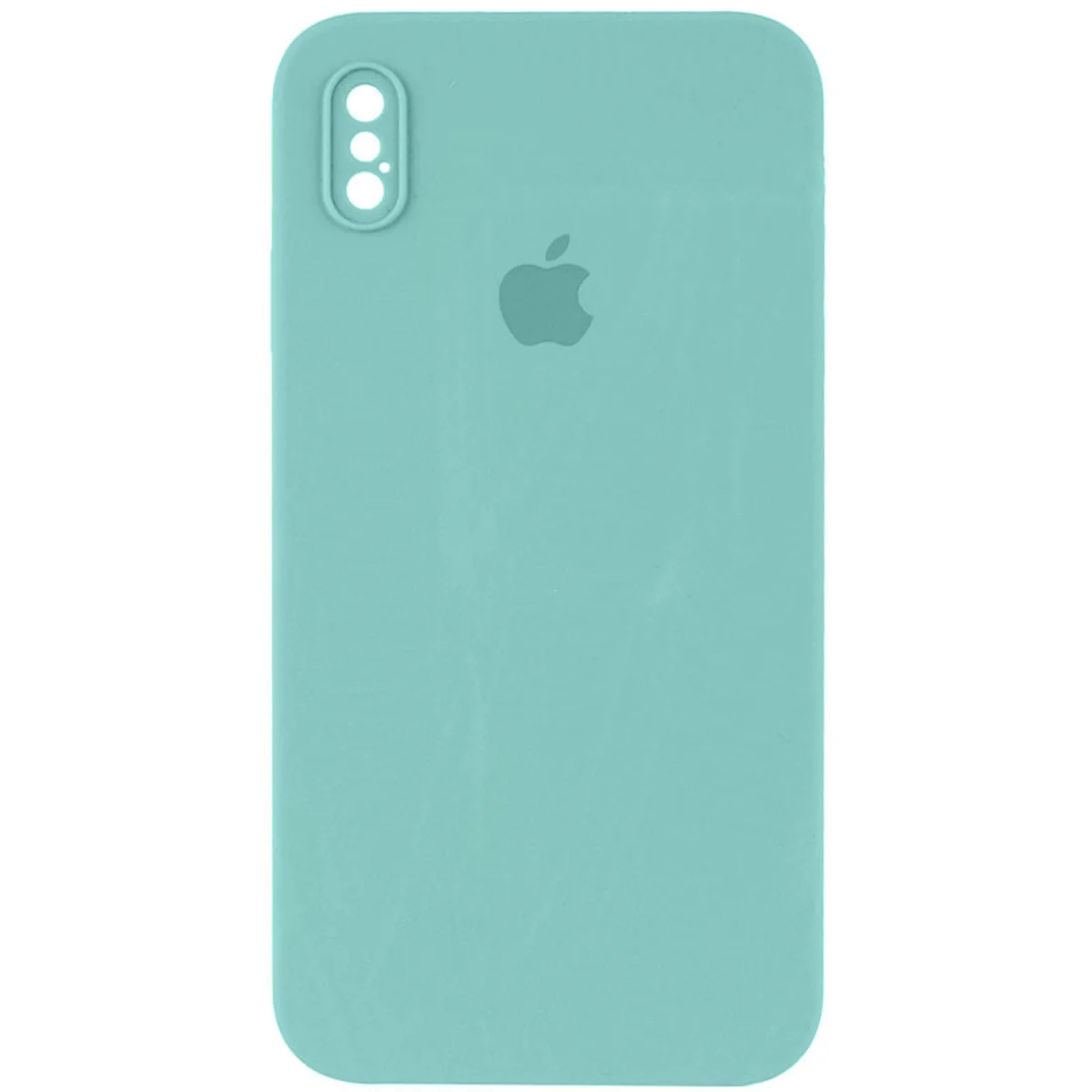 Чехол Silicone Case Square Full Camera Protective (AA) для Apple iPhone XS (5.8") Бирюзовый / Ice Blue