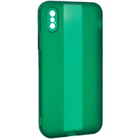 Чехол TPU Glossy Line Full Camera для Apple iPhone X / XS (5.8") Зеленый