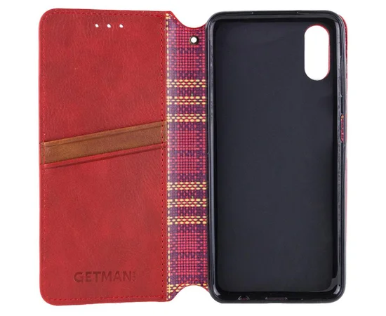 Шкіряний чохол-книжка GETMAN Cubic (PU) для Apple iPhone X / XS (5.8") Червоний