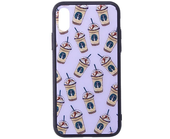 TPU+Glass чехол YCT для Apple iPhone X/XS Мороженое Starbucks