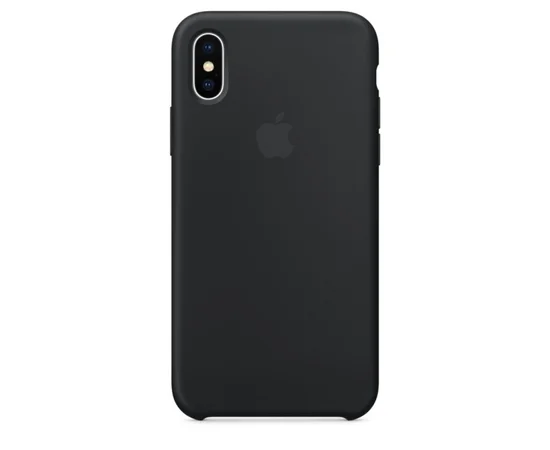 Чехол Silicone case (A) для Apple iPhone X/XS Черный / Black