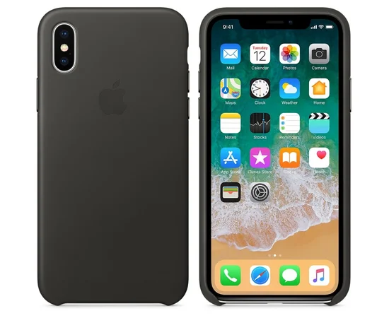Чехол Silicone Case (AA) для Apple iPhone X/XS Серый / Dark Grey