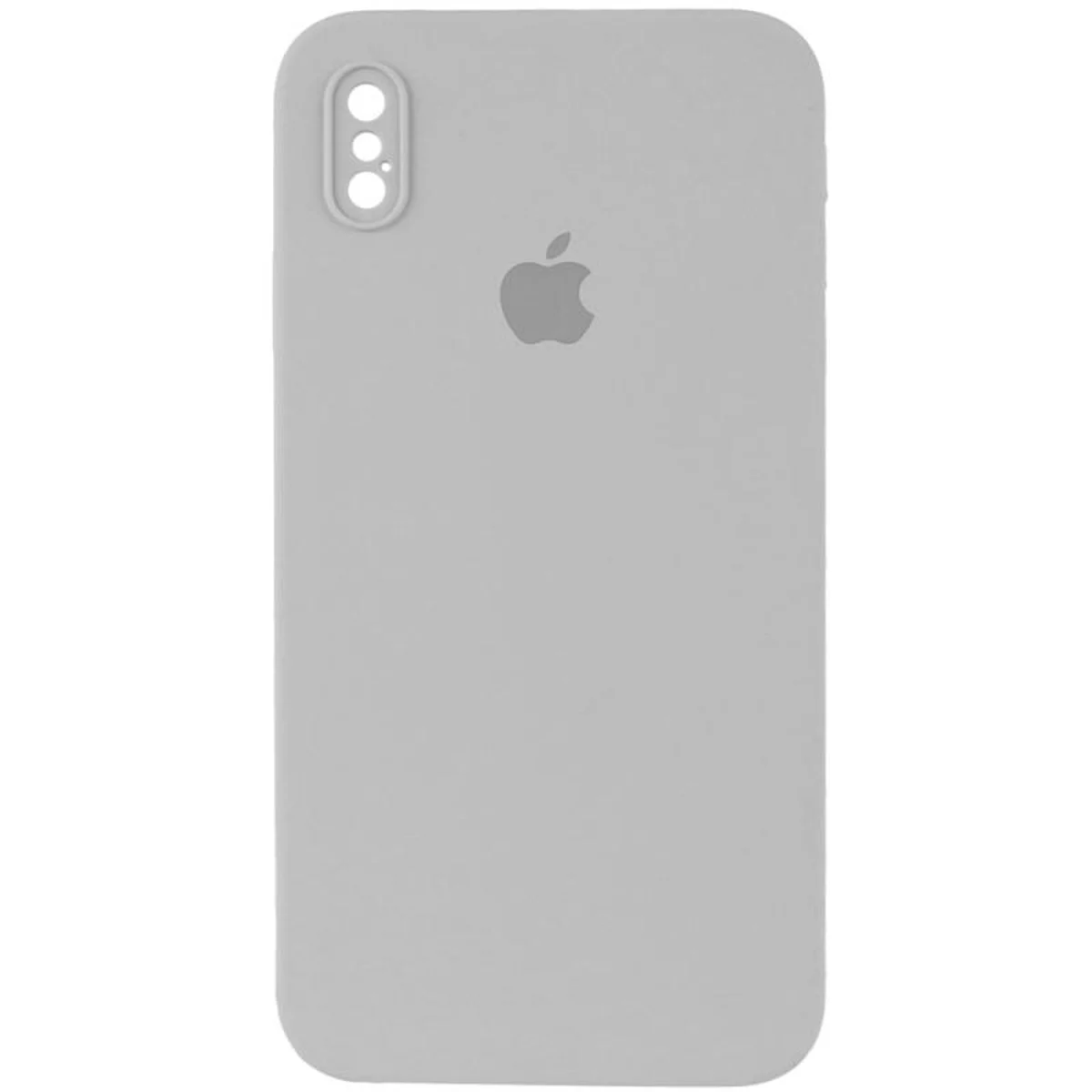 Чехол Silicone Case Square Full Camera Protective (AA) для Apple iPhone X / XS (5.8") Серый / Light Grey