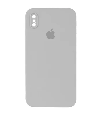 Чехол Silicone Case Square Full Camera Protective (AA) для Apple iPhone X / XS (5.8") Серый / Light Grey