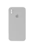 Чохол Silicone Case Square Full Camera Protective (AA) для Apple iPhone X/XS (5.8") Сірий / Light Grey