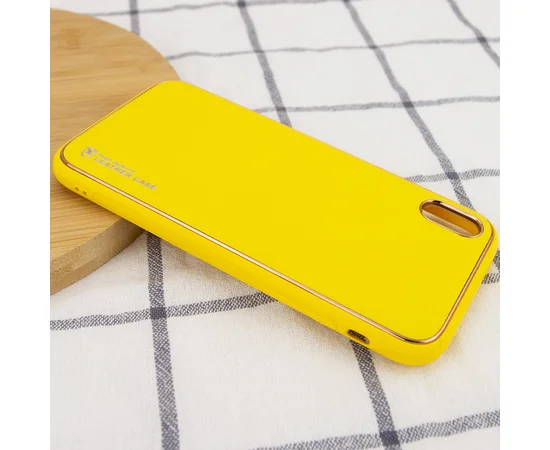 Кожаный чехол Xshield для Apple iPhone X / XS (5.8") Желтый / Yellow