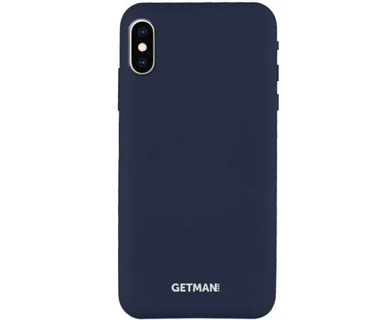 Чехол Silicone Case GETMAN for Magnet для Apple iPhone X / XS (5.8") Синий / Gray Cobalt
