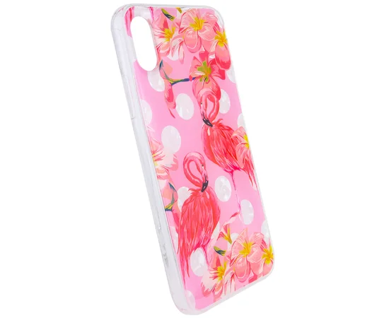 Накладка Glue Case Фламинго для Apple iPhone X/XS Розовый