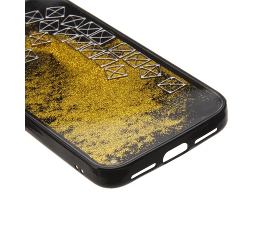 TPU+PC чехол Liquid (glitter) для Apple iPhone X/XS Тетрис / Золотой