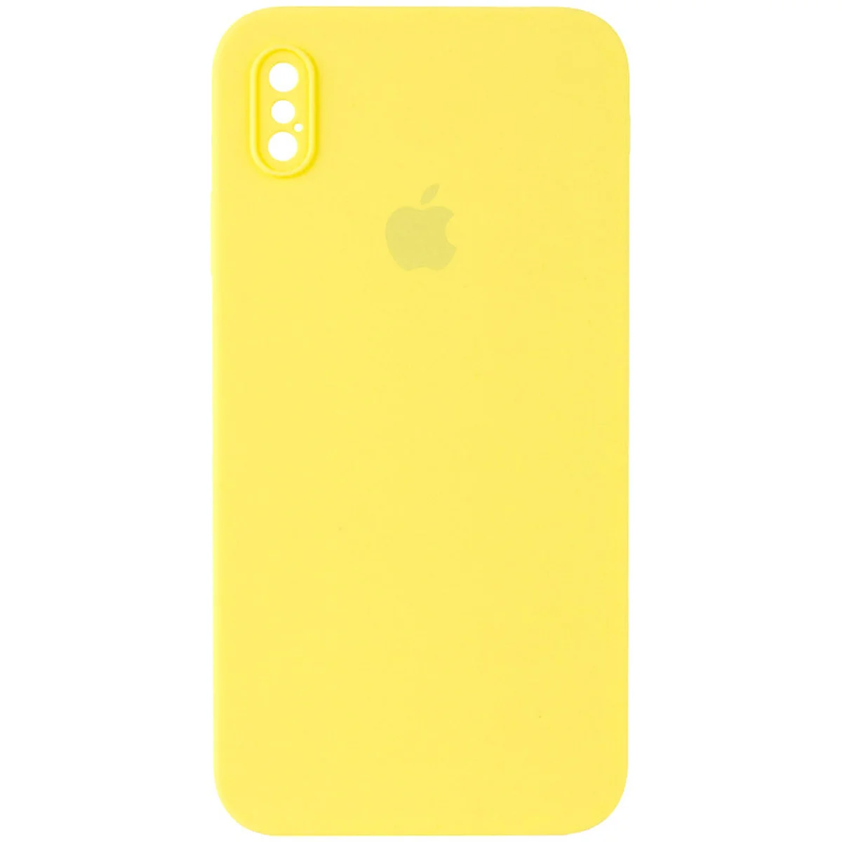 Чохол Silicone Case Square Full Camera Protective (AA) Apple iPhone XS / X (5.8") Жовтий / Yellow