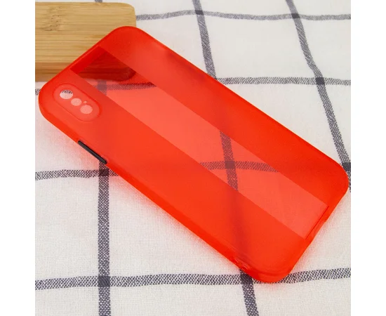 Чехол TPU Glossy Line Full Camera для Apple iPhone X / XS (5.8") Красный