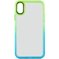 Чехол TPU+PC Fresh sip series для Apple iPhone X / XS (5.8") Бирюзовый / Лимонный