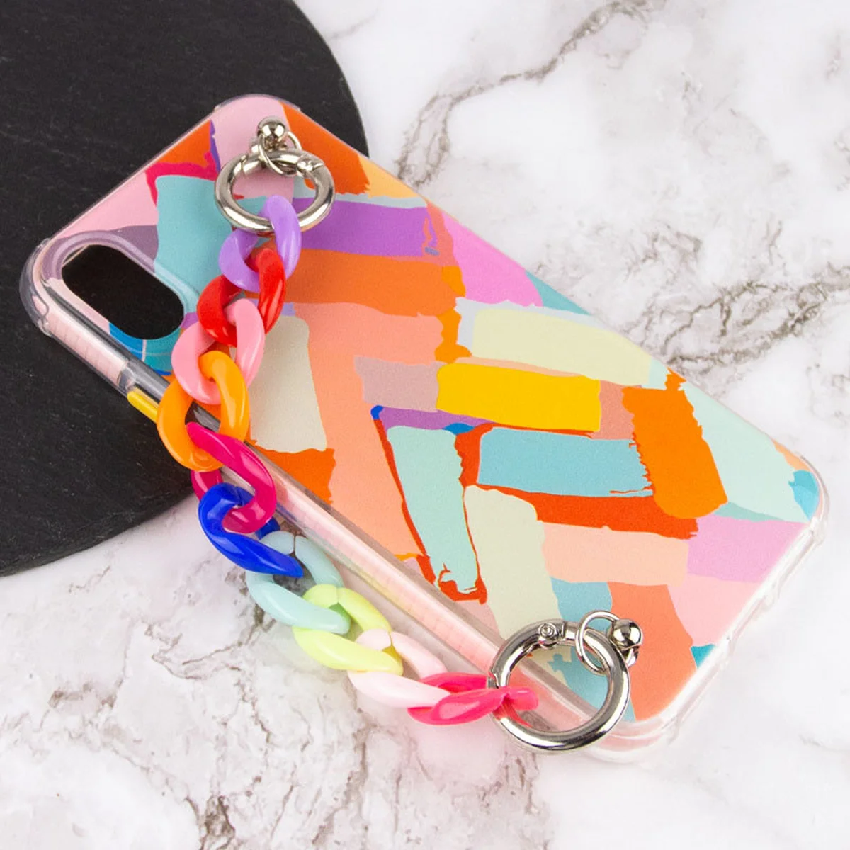 TPU+PC чехол Colorspot с ремешком-цепью для Apple iPhone X / XS (5.8") Lines