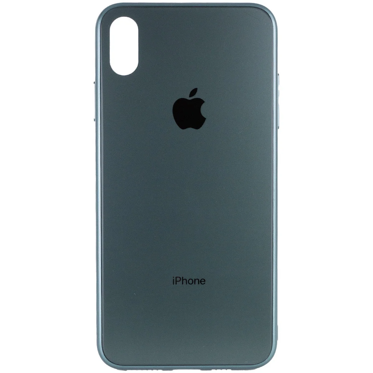 TPU+Glass чехол GLOSSY Logo Full camera для Apple iPhone X / XS (5.8") Зеленый