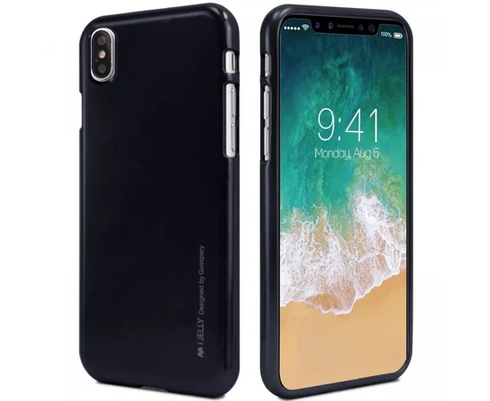 TPU чехол Mercury iJelly Metal series для Apple iPhone X/XS Черный