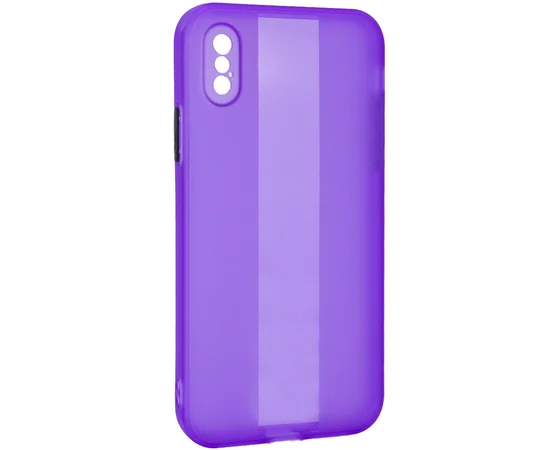 Чехол TPU Glossy Line Full Camera для Apple iPhone X / XS (5.8") Сиреневый