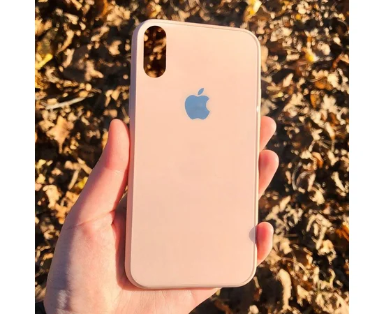 TPU+Glass чехол GLOSSY Logo series для Apple iPhone X (5.8") / XS Rose Gold