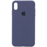 Чехол Silicone case (A) (с закрытым низом) для Apple iPhone X/XS Темный Синий / Midnight Blue