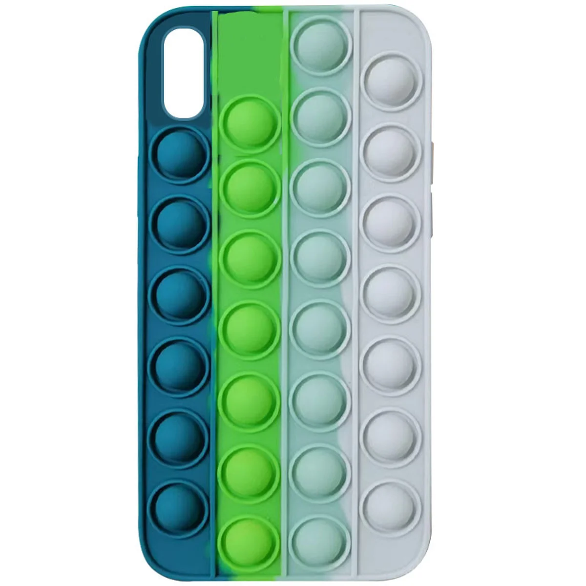 Силиконовый 3D чехол-антистресс Pop it Bubble для Apple iPhone X / XS (5.8") Cosmos blue / White