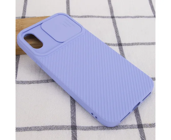 Чехол Camshield Square TPU со шторкой для камеры для Apple iPhone X / XS (5.8") Голубой