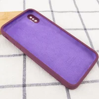 Чехол Silicone Case Square Full Camera Protective (AA) для Apple iPhone XS (5.8") Бордовый / Maroon