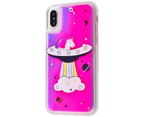 TPU+PC чехол Lovely Stream Neon sand для Apple iPhone X / XS (5.8") Единорог и звезды