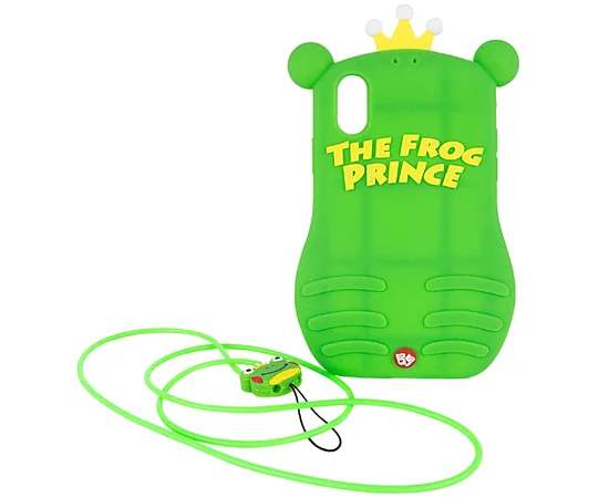 Фактурный силиконовый чехол Funny ART 3D с игрушкой для Apple iPhone X (5.8") Лягушка зеленая