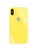 TPU+Glass чехол GLOSSY Logo series для Apple iPhone X (5.8") / XS Желтый / Yellow