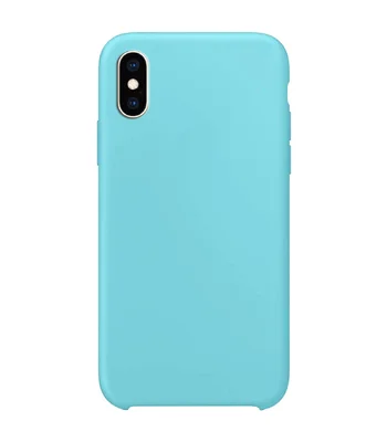 Силиконовый чехол Soft cover для Apple iPhone X / XS (5.8") Бирюзовый / Ice Blue