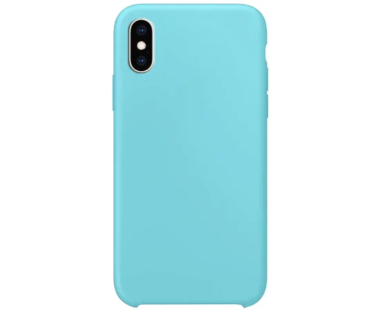 Силиконовый чехол Soft cover для Apple iPhone X / XS (5.8") Бирюзовый / Ice Blue