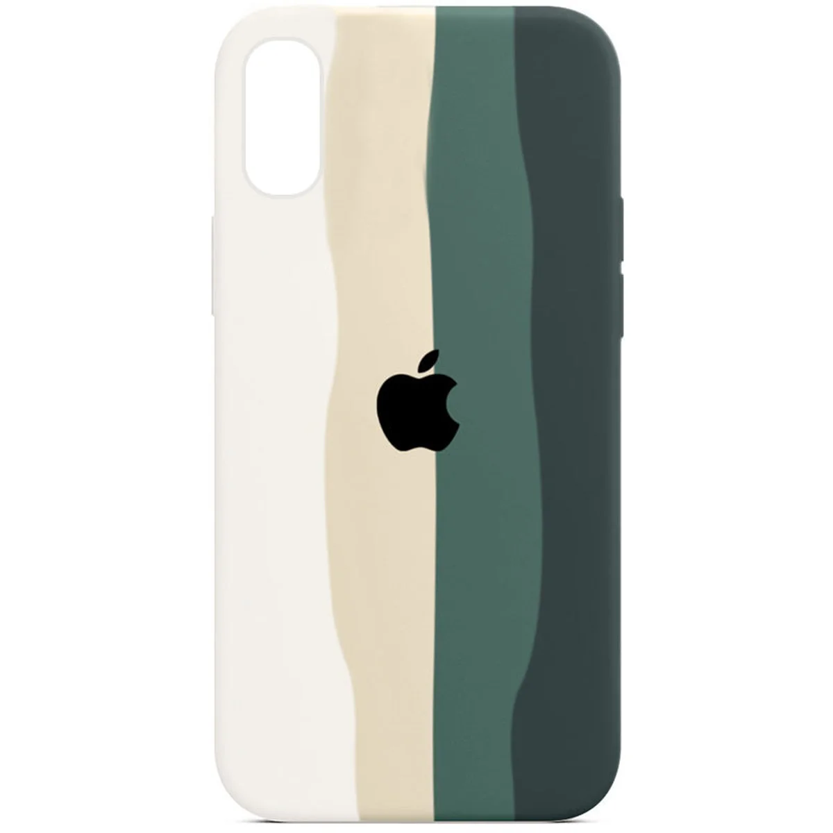 Чохол Silicone case Full Rainbow для Apple iPhone X / XS (5.8 ") Білий / Зелений