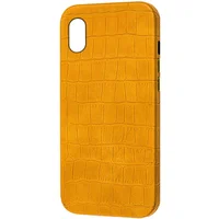 Шкіряний чохол Croco Leather для Apple iPhone XS (5.8 ") Yellow