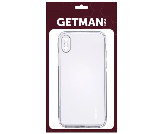TPU чехол GETMAN Clear 1,0 mm для Apple iPhone X / XS (5.8") Прозрачный