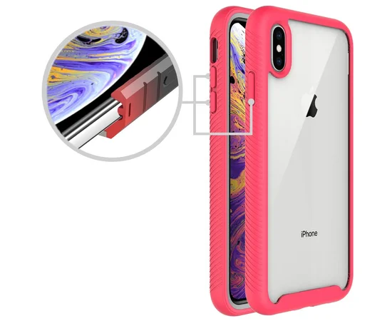Ударопрочный чехол Full-body Bumper Case для Apple iPhone X / XS (5.8") Розовый